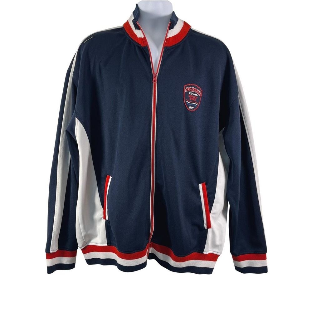 Vintage Akademiks Y2K Track Jacket 2XL Navy Red White Hip Hop Streetwear